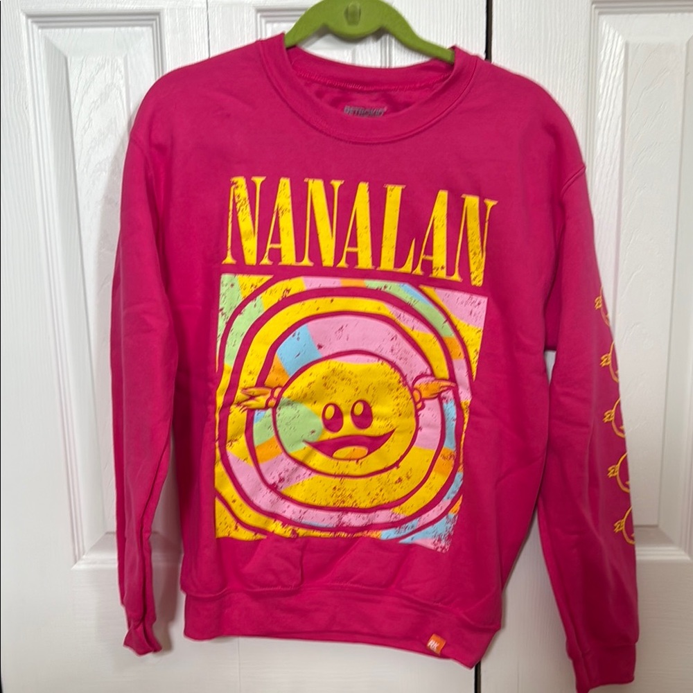 Vibrant Pink and Yellow Graphic Sweatshirt